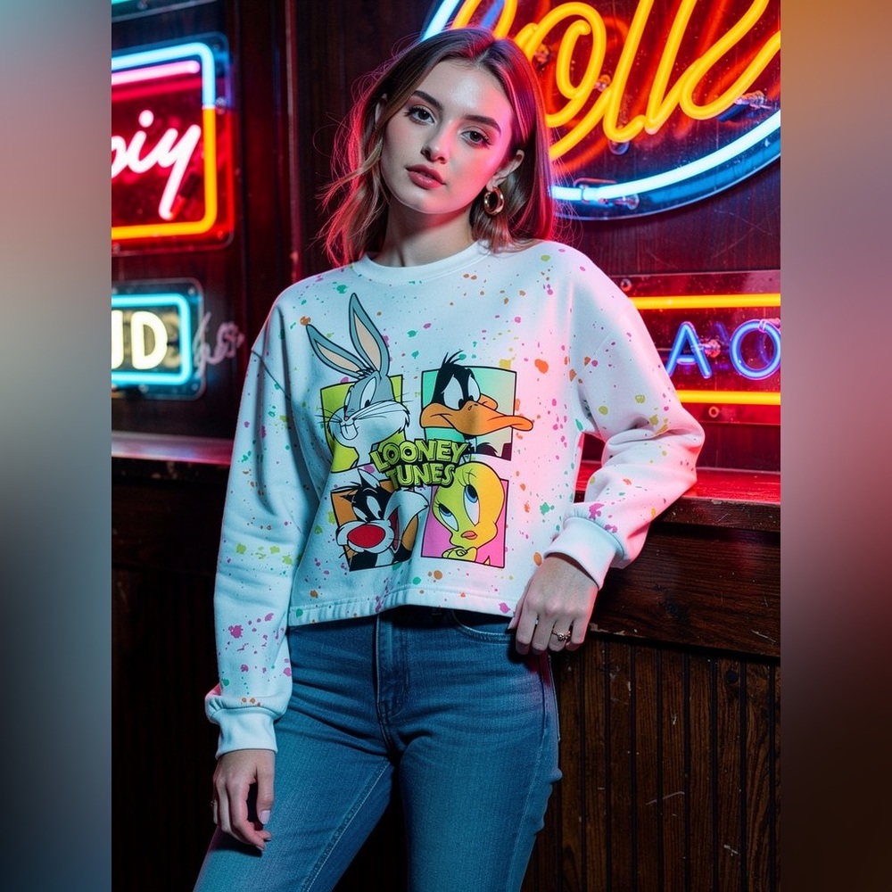Warner Bros. Looney Tunes White Sweatshirt